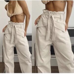 BDG Umber Tie Front Paper Bag Utility Pant Sz M